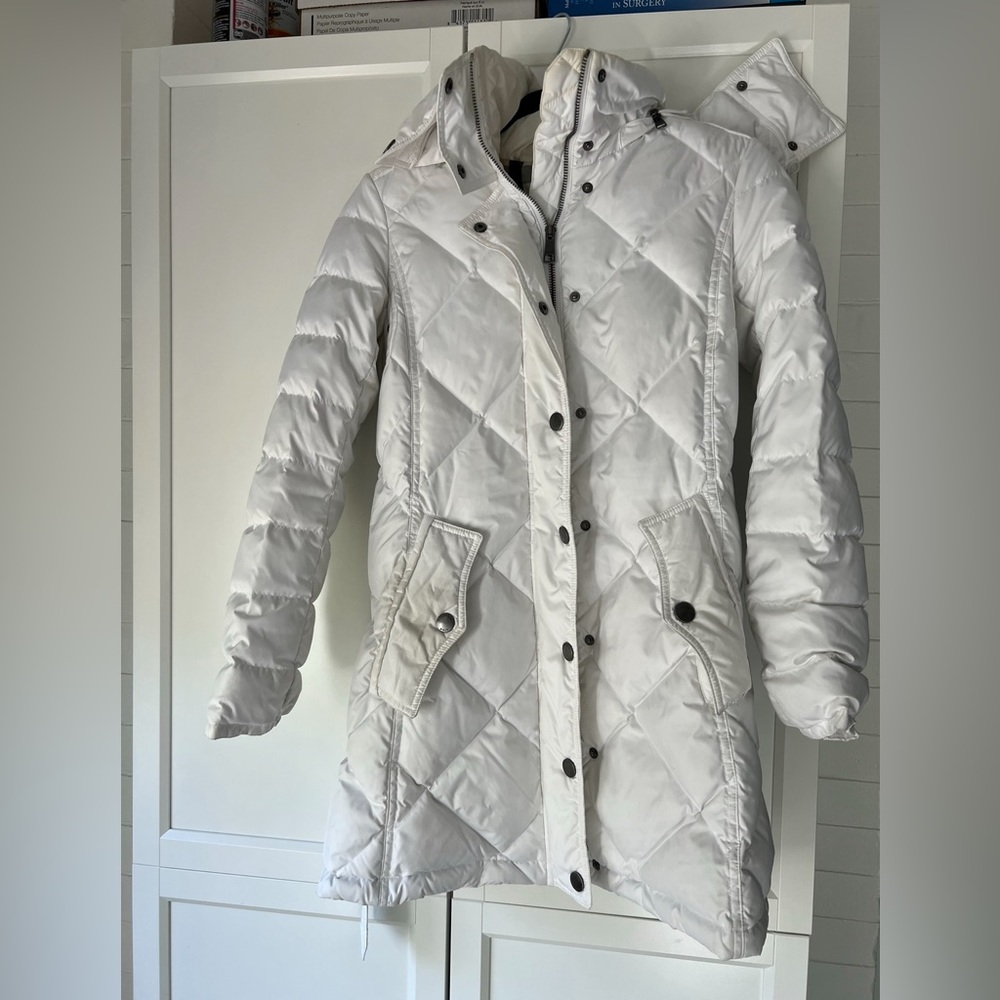 Burberry white puffer coat